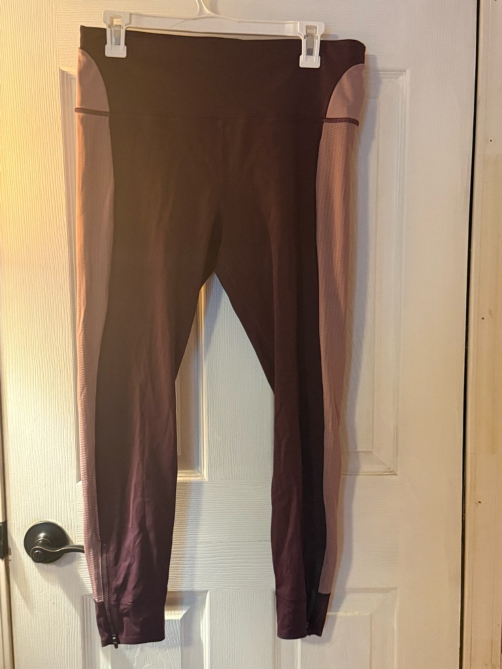 Athleta Plum and  Pink Leggings by Allyson Felix